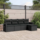 Loungeset 5-delig poly rattan zwart