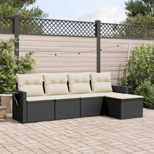 5-Delige Loungeset Met Kussens Poly Rattan Zwart