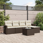 Loungeset 6-delig poly rattan bruin