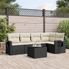 Loungeset 6-delig poly rattan zwart