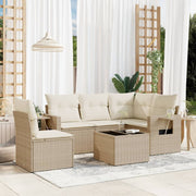 Loungeset 6-delig polyrattan beige