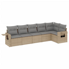 6-Delige Loungeset Met Kussens Poly Rattan Beige