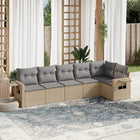 Loungeset 6-delig poly rattan beige