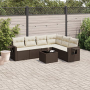 Loungeset 7-delig poly rattan bruin
