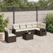 Loungeset 7-delig poly rattan bruin