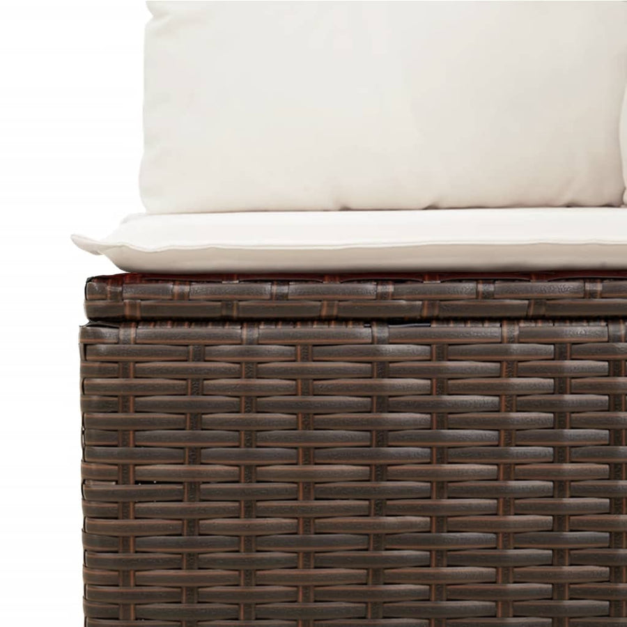 7-Delige Loungeset Met Kussens Poly Rattan Bruin