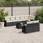 9-Delige Loungeset Met Kussens Poly Rattan Zwart