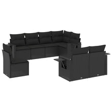 8-Delige Loungeset Met Kussens Poly Rattan Zwart