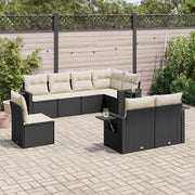 Loungeset 8-delig poly rattan zwart