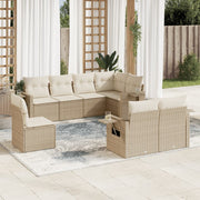 Loungeset 8-delig poly rattan beige