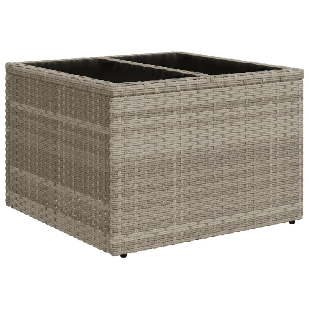 9-delige Loungeset met kussens poly rattan lichtgrijs