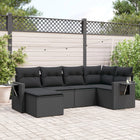 Loungeset 6-delig poly rattan zwart