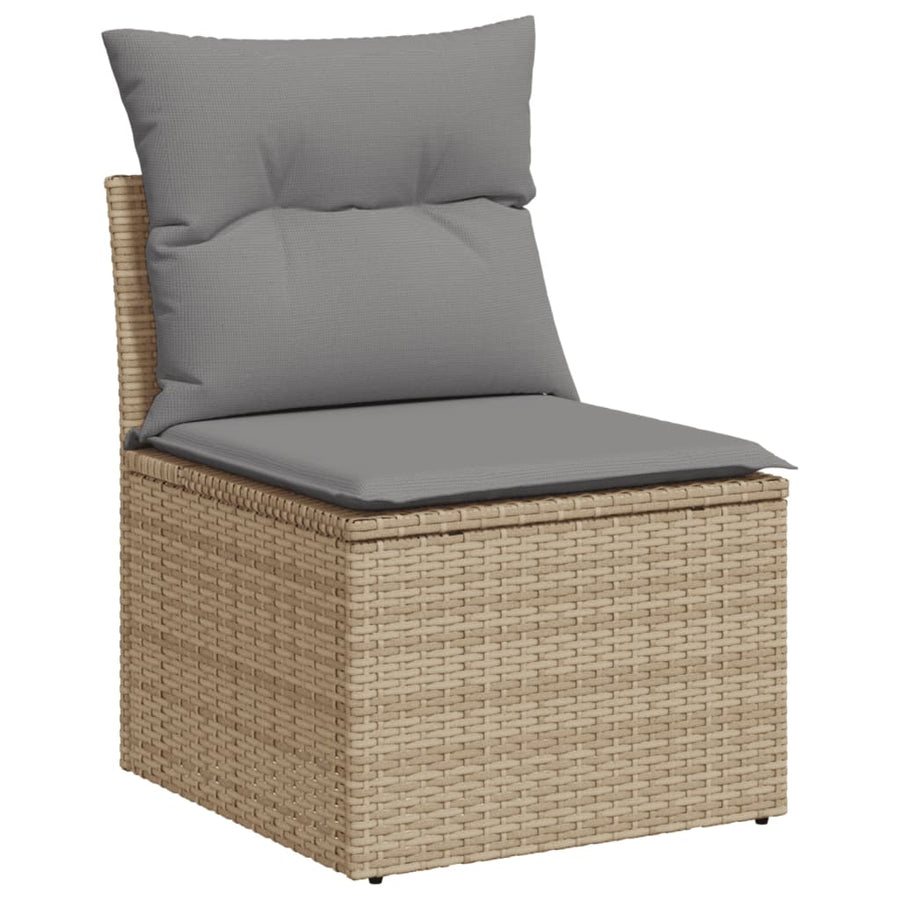 6-Delige Loungeset Met Kussens Poly Rattan Beige