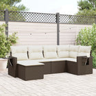 Loungeset 6-delig poly rattan bruin