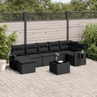 8-Delige Loungeset Met Kussens Poly Rattan Zwart