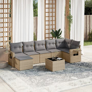 Loungeset 8-delig poly rattan beige