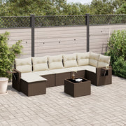 Loungeset 8-delig poly rattan bruin