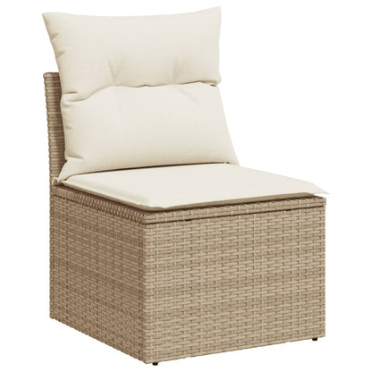 7-Delige Loungeset Met Kussens Poly Rattan Beige