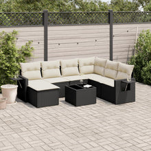 8-Delige Loungeset Met Kussens Poly Rattan Zwart