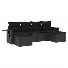 6-Delige Loungeset Met Kussens Poly Rattan Zwart