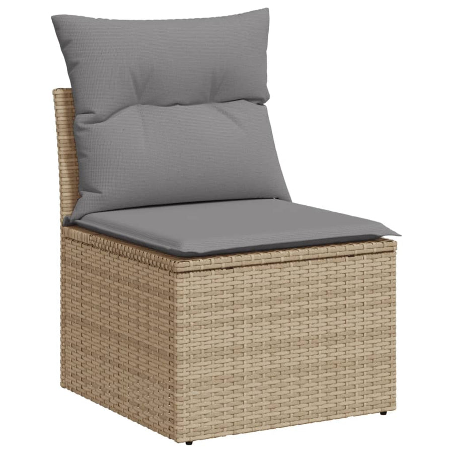 6-Delige Loungeset Met Kussens Poly Rattan Beige