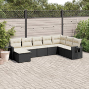 Loungeset 8-delig poly rattan zwart