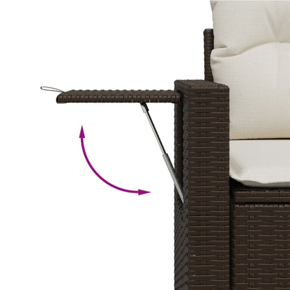 8-Delige Loungeset Met Kussens Poly Rattan Bruin