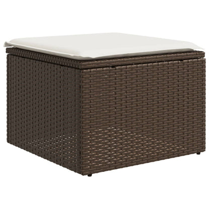 8-Delige Loungeset Met Kussens Poly Rattan Bruin