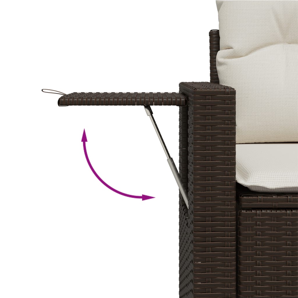 6-Delige Loungeset Met Kussens Poly Rattan Bruin