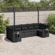 Loungeset 7-delig poly rattan zwart