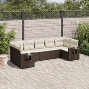 Loungeset 7-delig poly rattan bruin