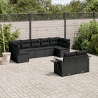 9-Delige Loungeset Met Kussens Poly Rattan Zwart