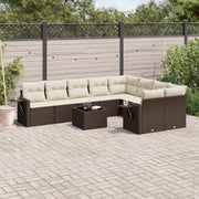 Loungeset 10-delig poly rattan bruin