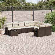 Loungeset 10-delig poly rattan bruin