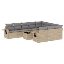 11-Delige Tuinset Met Kussens Poly Rattan Beige