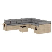 11-Delige Tuinset Met Kussens Poly Rattan Beige