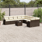 Loungeset 11-delig poly rattan bruin