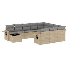 11-Delige Tuinset Met Kussens Poly Rattan Beige