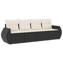 4-Delige Loungeset Met Kussens Poly Rattan Zwart