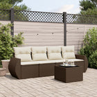 Loungeset 5-delig poly rattan bruin