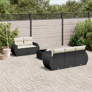 Loungeset 6-delig poly rattan zwart