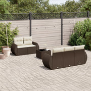 Loungeset 6-delig poly rattan bruin