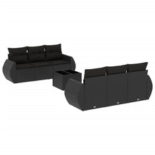 7-Delige Loungeset Met Kussens Poly Rattan Zwart