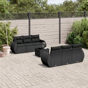 Loungeset 7-delig poly rattan zwart