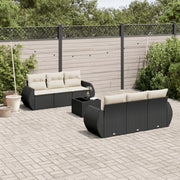 Loungeset 7-delig poly rattan zwart