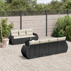 8-Delige Loungeset Met Kussens Poly Rattan Zwart