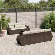 Loungeset 8-delig poly rattan bruin