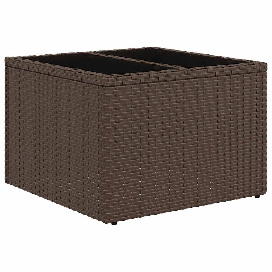 8-delige tuinbankset met kussens, bruin polyrotan