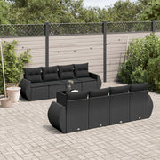 Loungeset 9-delig poly rattan zwart