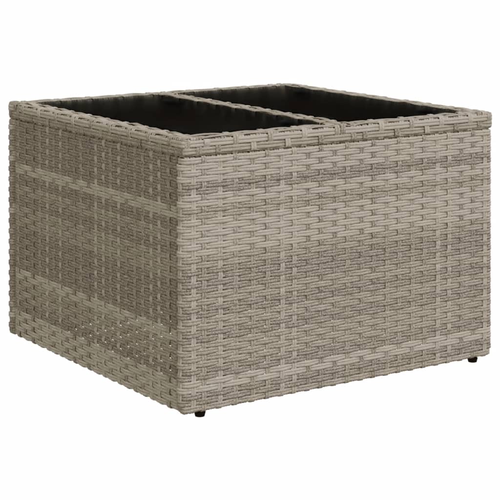 9-delige Loungeset met kussens poly rattan lichtgrijs